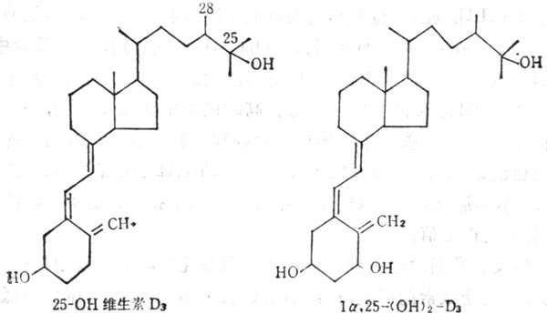 (OH)D3及1a;25(OH)2D3的结构式