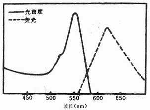 TMRITC在可见光区的吸收光谱和发射光谱