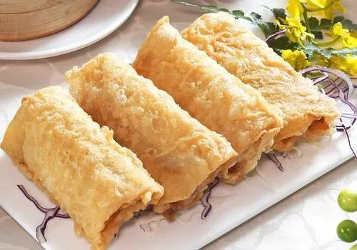 鲜虾笋丝腐皮卷