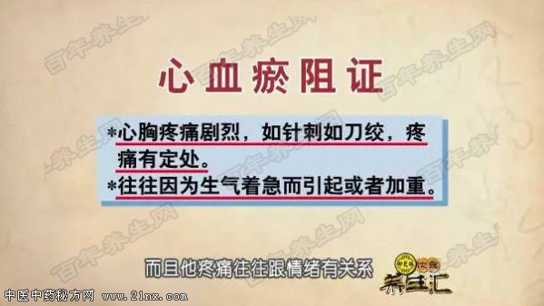 心血瘀阻证的表现症状