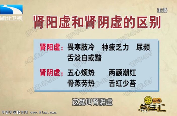 肾阳虚和肾阴虚的区别