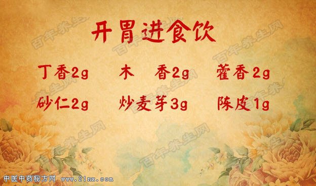 开胃进食饮的配方