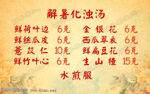 解暑化湿汤的配伍