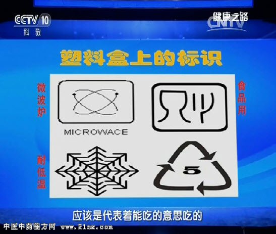 塑料盒上的标识