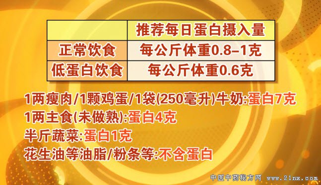 每日蛋白质摄入量推荐
