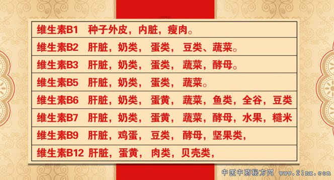 维生素B族存在哪里