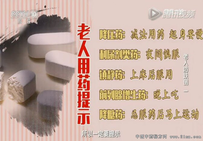 老年人用药提示