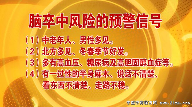 脑中风的预警信号