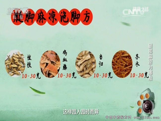 腿部麻凉泡脚方