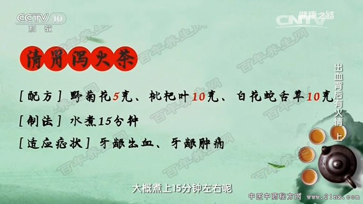 清胃泻火茶的制作方法