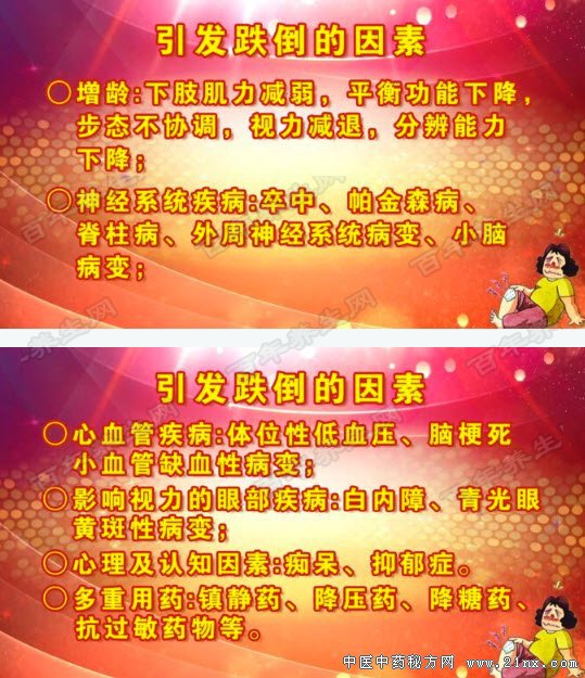 引发老年人跌倒的因素