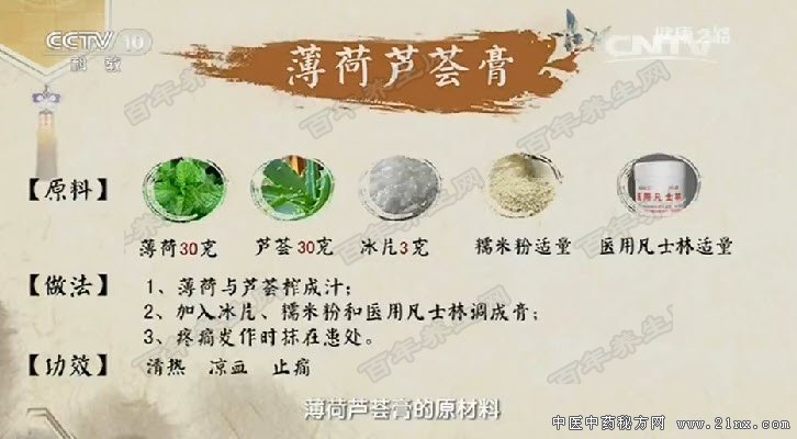 薄荷芦荟膏的制作方法