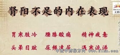 肾阳不足的内在表现